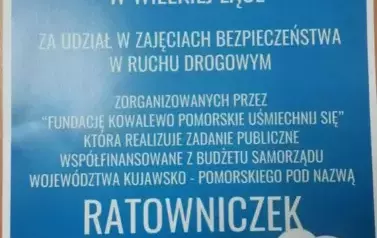 dyplom dla przedszkolak&oacute;w za udział w zajęciach bezpieczęństwa w ruchu drogowym