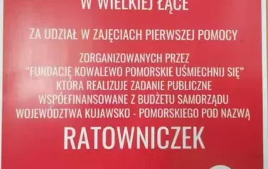 dyplom dla przedszkolak&oacute;w za udział w zajęciach pierwszej pomocy