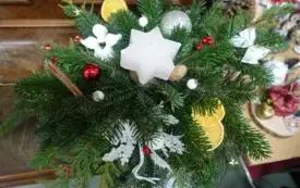 ozdoba świąteczna wykonana własnoręcznie na warsztatach ozd&oacute;b świątecznych