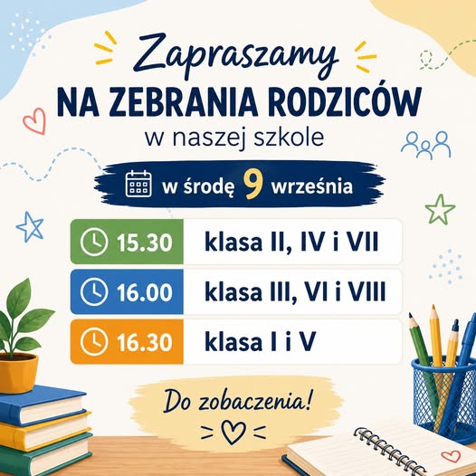 plakat zebrania z&nbsp;rodzicami