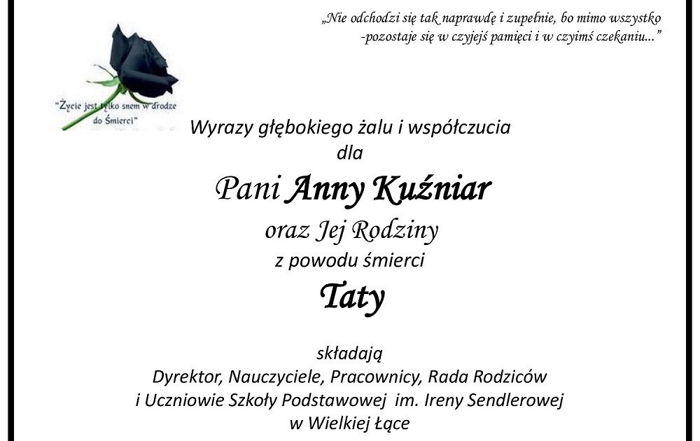 Zdjęcie do Kondolencje
